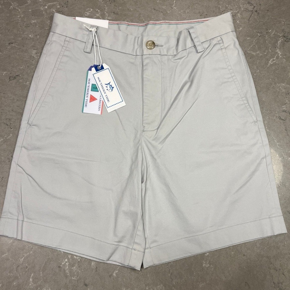 NWT Southern Tide Men's W28 Adult Channel Marker Shorts Seagull Grey 7in Inseam